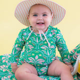 Long Sleeve One Piece Swimsuit - Coconut Cabana