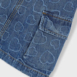 Hearts Denim Overall Skirt Dress