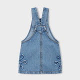 Flower Denim Overall Skirt Dress