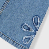 Flower Denim Overall Skirt Dress