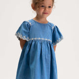 Sweet Denim Embroidered Dress