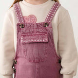 Zig Zag Embroidered Overall Dress - Grape