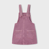 Zig Zag Embroidered Overall Dress - Grape