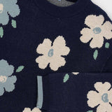 Jacquard Girl's Sweater - Petroleum