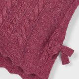Side Bow Girl's Knit Vest - Cherry
