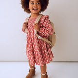 Girl's Printed Dress - Tandoori