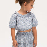 Sky Blue Floral Skirt