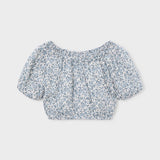 Sky Blue Floral Top