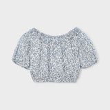 Sky Blue Floral Top