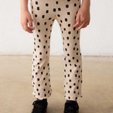 Ribbed Flare Leggings - Dotted