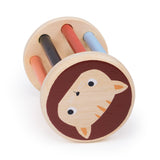 Wooden Rolling Kitten Rattle