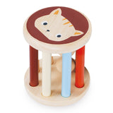 Wooden Rolling Kitten Rattle