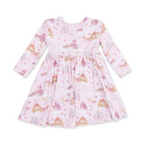 Princess Unicorns + Castle Twirly Long Sleeve Dress
