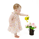 Floral Check Smocked Ruffle Sundress & Diaper Cover