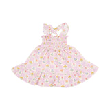 Floral Check Smocked Ruffle Sundress & Diaper Cover