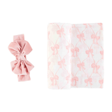 Bow Swaddle + Headband Set