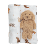 Doodle  Swaddle and Rattle Set