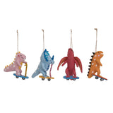 Dino Boarding Felt Ornament